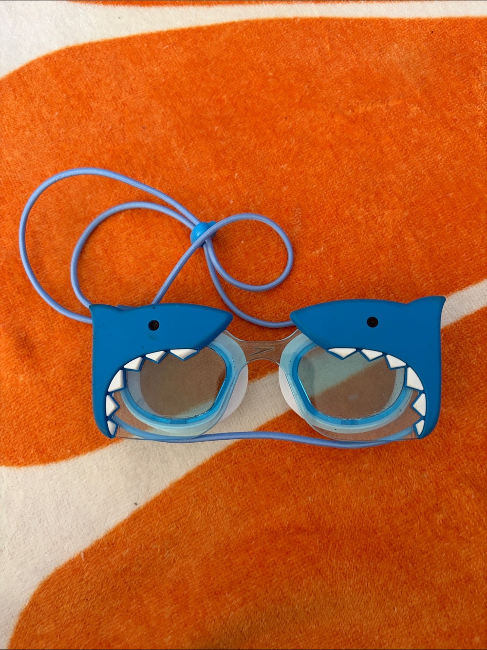Kids Shark Swim Goggles in Bright Blue